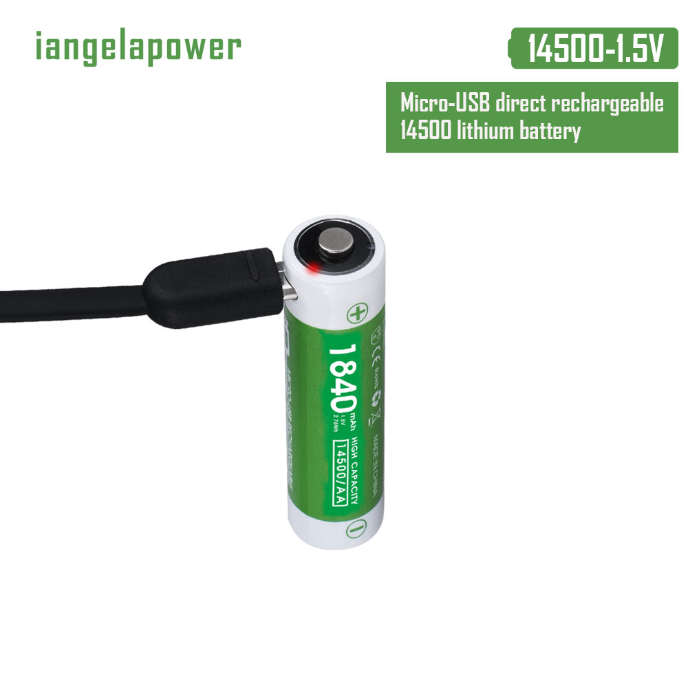 AA/14500-USB Rechargeable battery 1.5V 1840mAh Li-ion battery