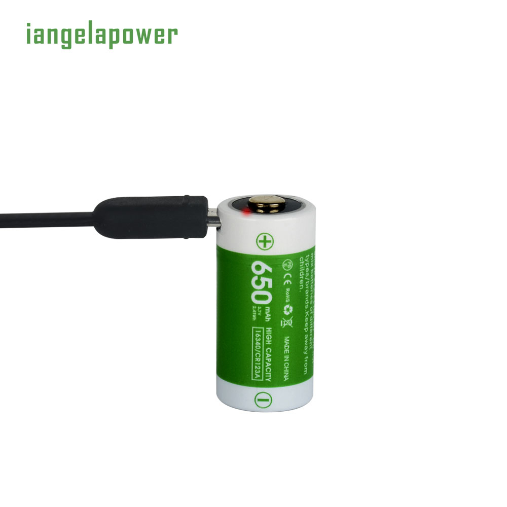 iangelapower 可充电锂电池 16340 650mAh 3.7V RCR123A