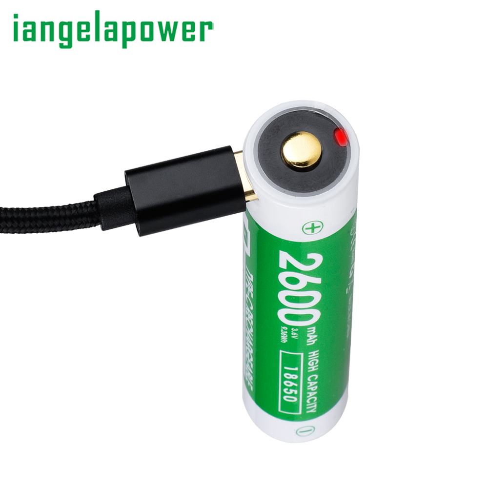 iangelapower 可充电锂电池 18650 2600mAh 3.7V 带充电宝